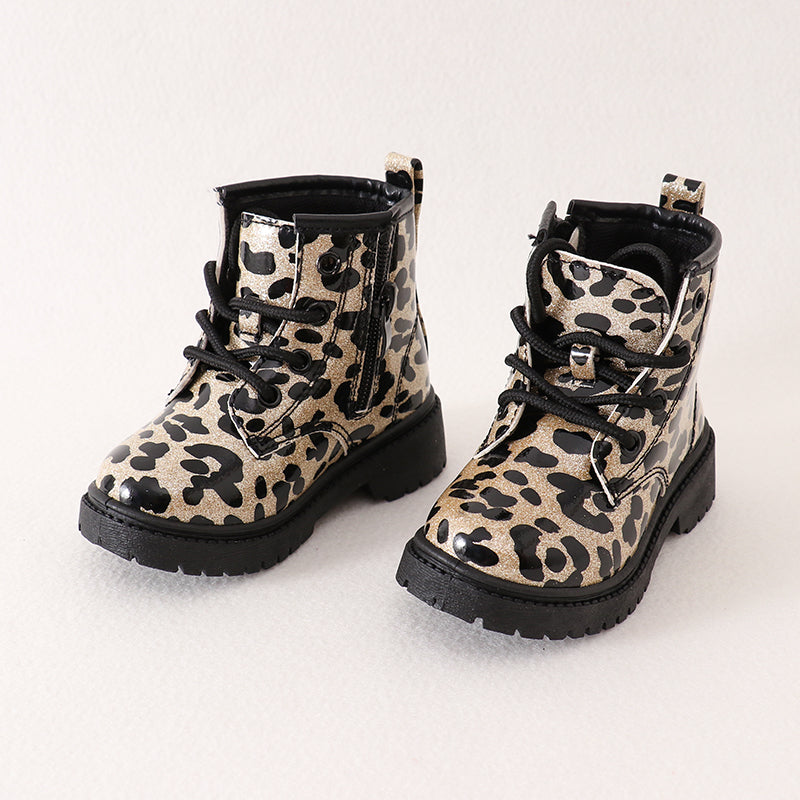 (In Stock 3rd Fl)Leopard Lace Up Bootie