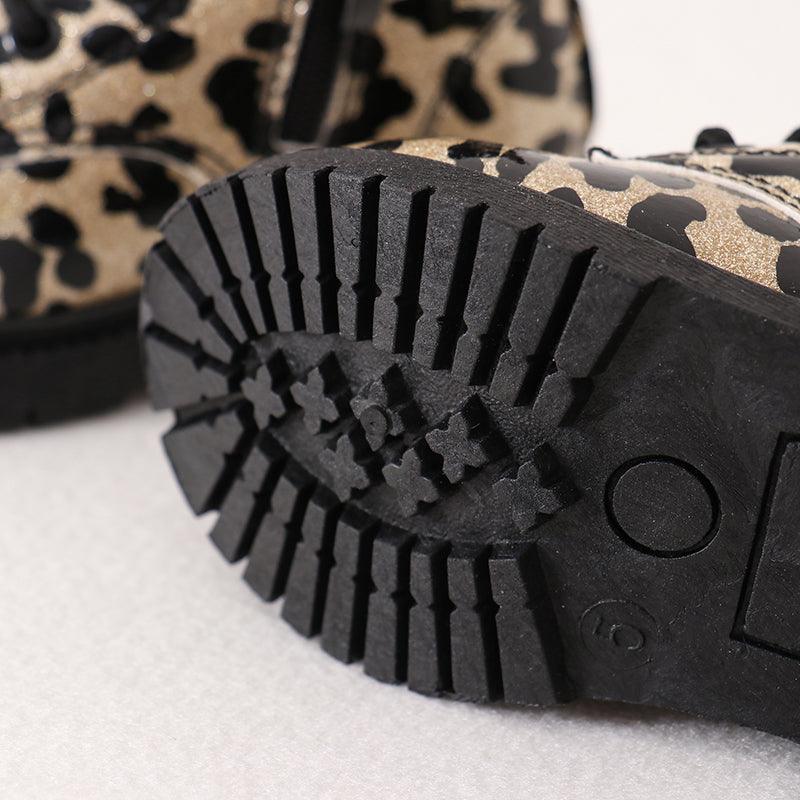 (In Stock 3rd Fl)Leopard Lace Up Bootie