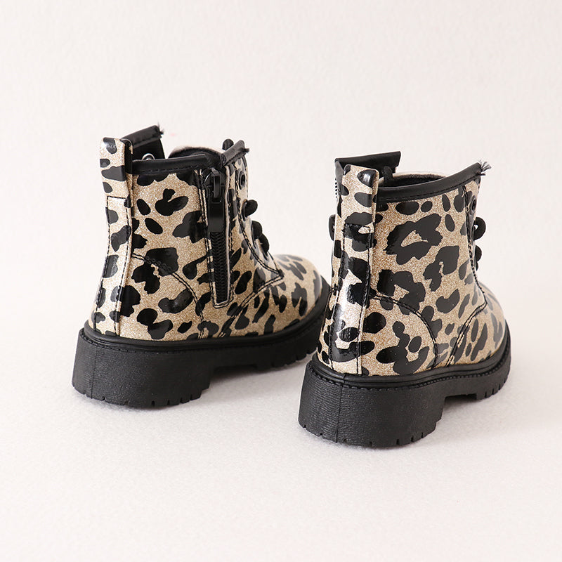 (In Stock 3rd Fl)Leopard Lace Up Bootie