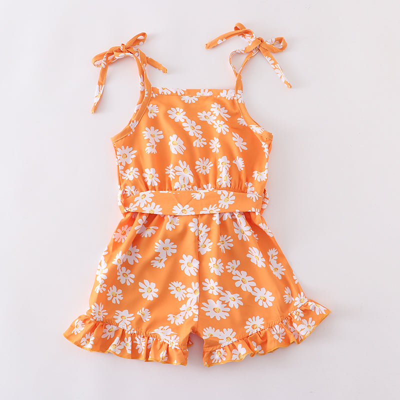 Girls Floral Print Strap Jumpsuit