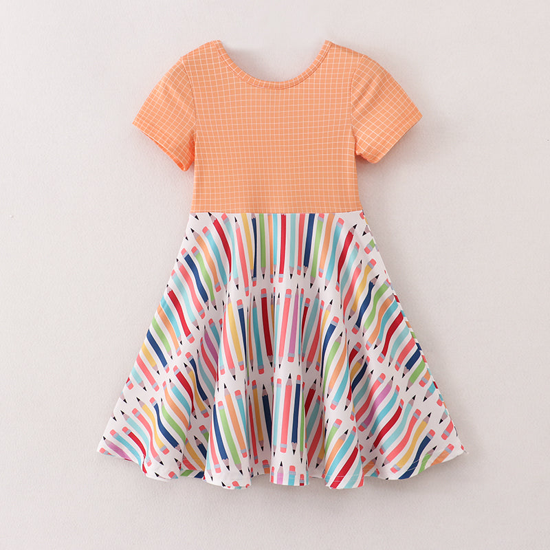 (In Stock E10-02-01)Back To School Pencil Print Dress