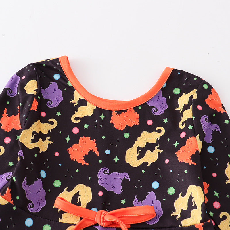 （In Stock E30-02-02）Girls Halloween Print Dress