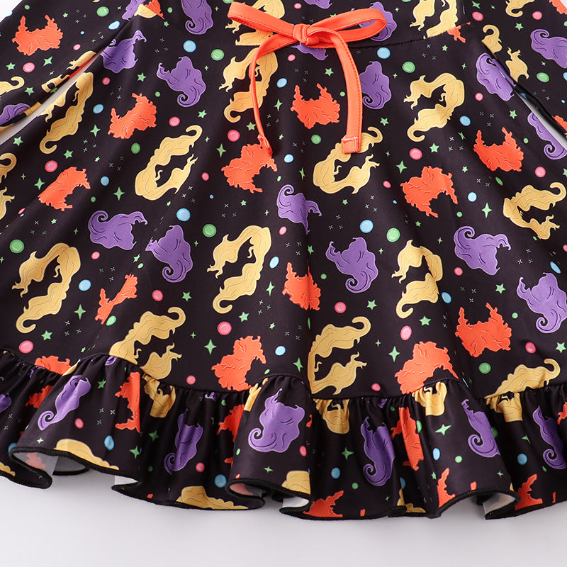 （In Stock E30-02-02）Girls Halloween Print Dress