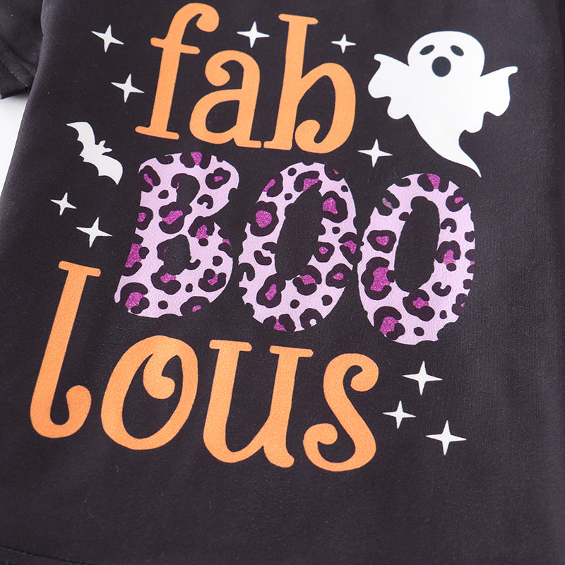 （In Stock E31-02-01）Girls Halloween Ghost Print Top