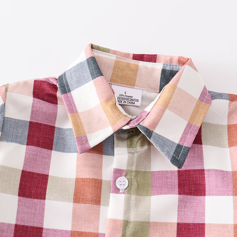 (Pre Order)Boy's Fall Plaid Button Shirt