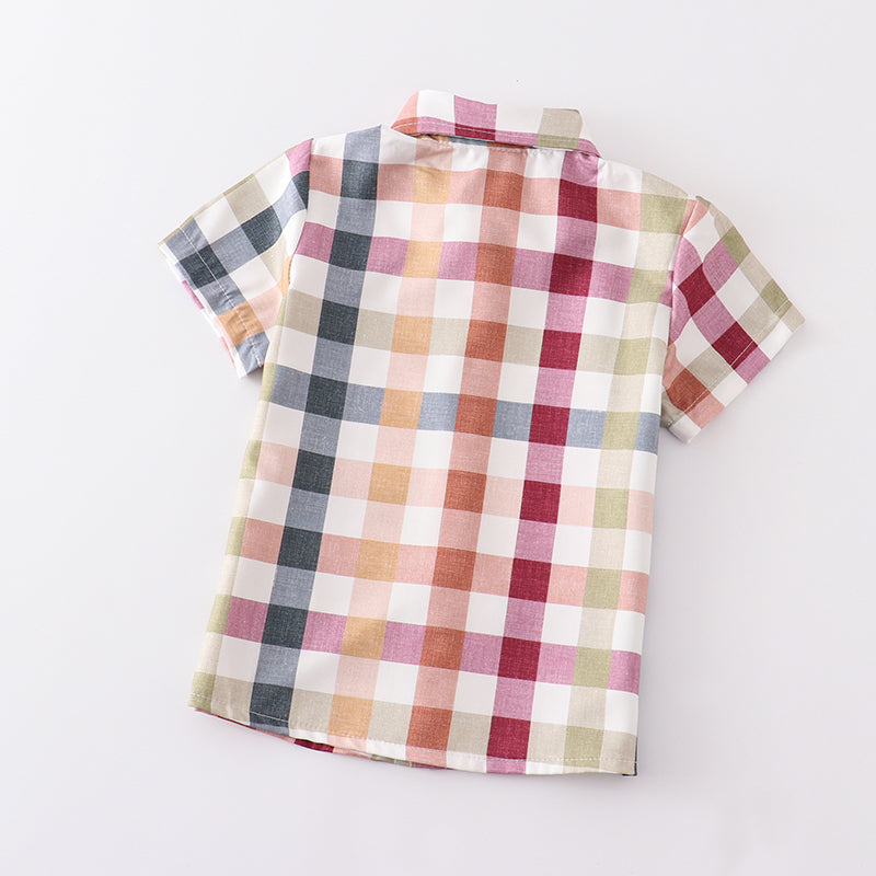 (Pre Order)Boy's Fall Plaid Button Shirt