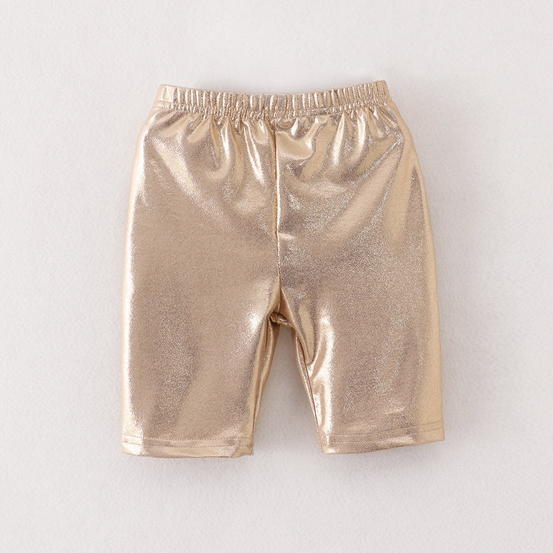 Girls Sparkle Golden Sliver 2 Colors Capris