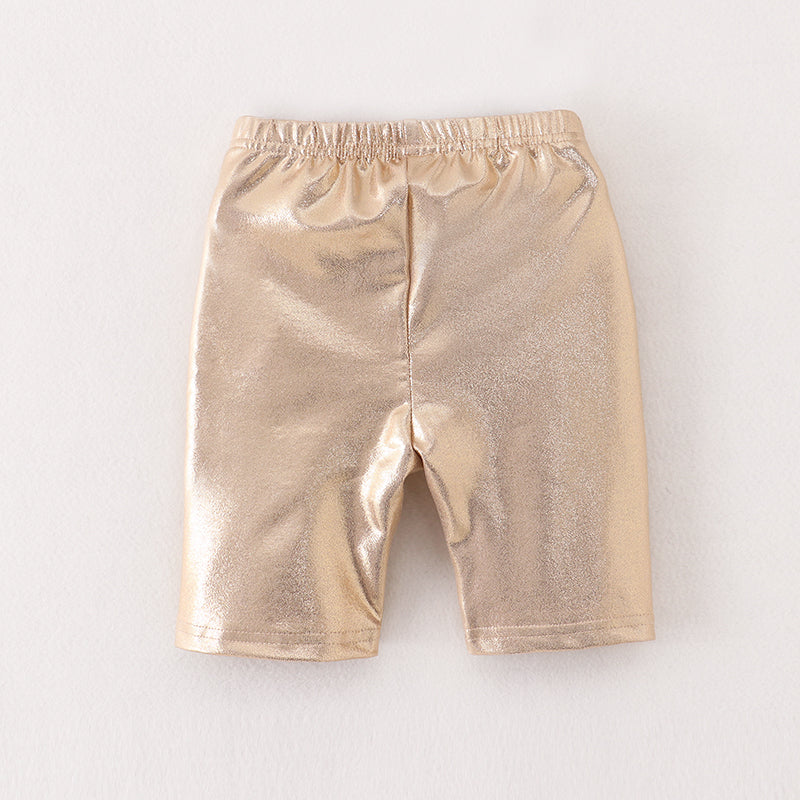 Girls Sparkle Golden Sliver 2 Colors Capris