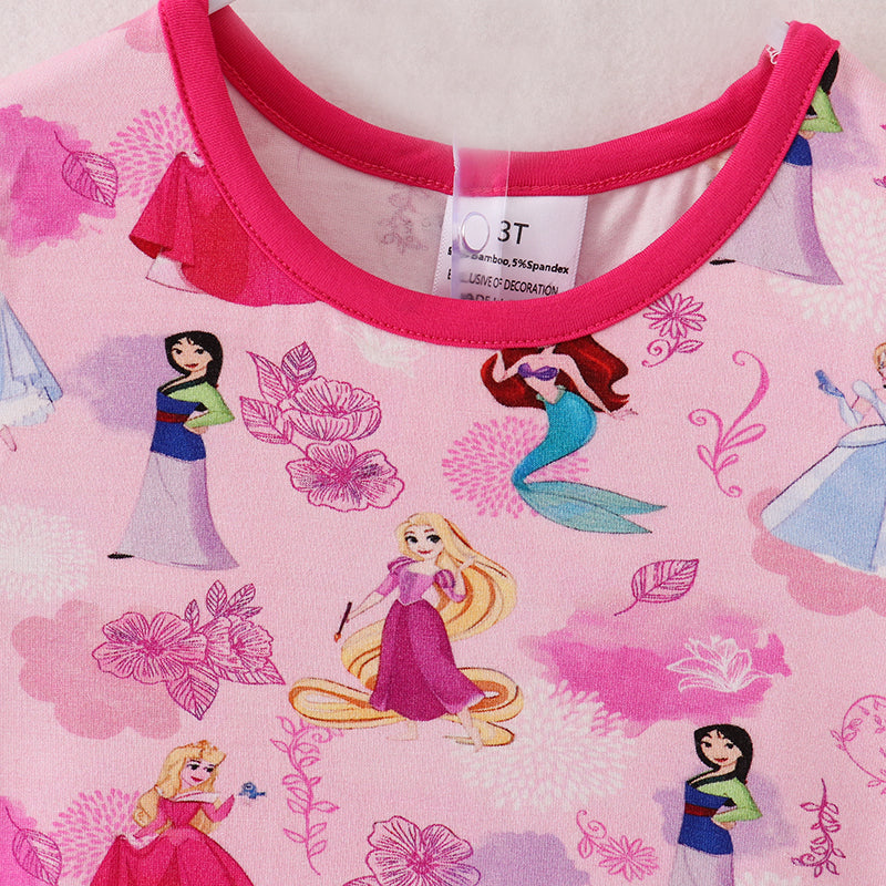 (In Stock A5-5-3)Bamboo Fabric Girls Summer Princess Pajamas