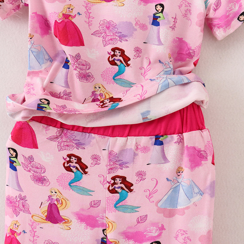 (In Stock A5-5-3)Bamboo Fabric Girls Summer Princess Pajamas