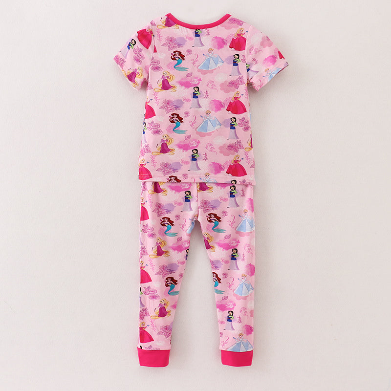 (In Stock A5-5-3)Bamboo Fabric Girls Summer Princess Pajamas