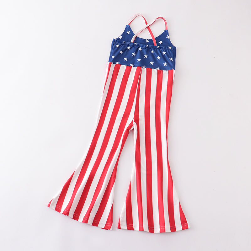 Girls Patriotic Stripe Jumpsuit