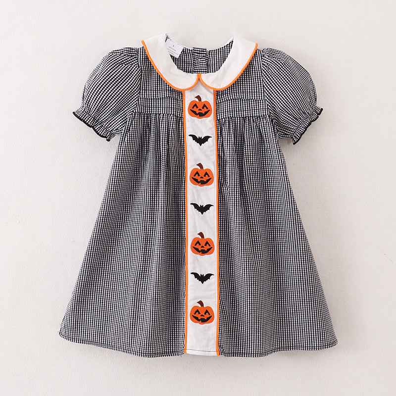 （In Stock E30-3-1）Girls Halloween Embroidery Dress