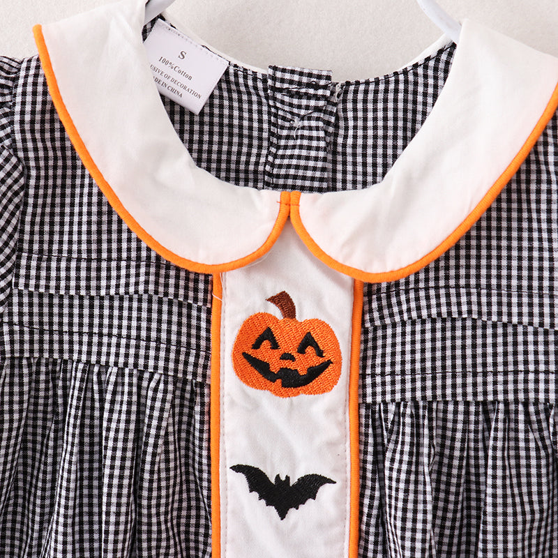 （In Stock E30-3-1）Girls Halloween Embroidery Dress