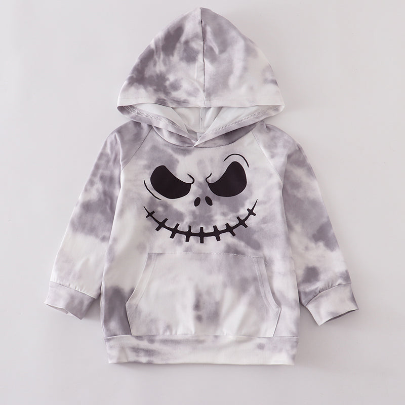 （In Stock Q07-03-01）Girls Halloween Grimace Print Hoodie