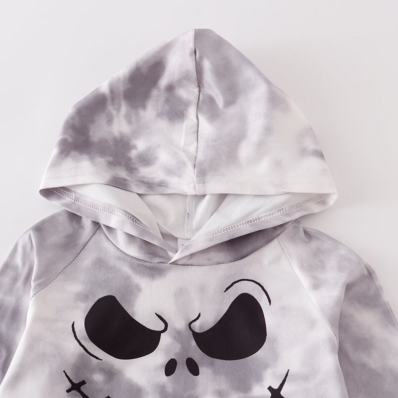 （In Stock Q07-03-01）Girls Halloween Grimace Print Hoodie