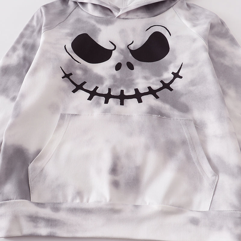 （In Stock Q07-03-01）Girls Halloween Grimace Print Hoodie