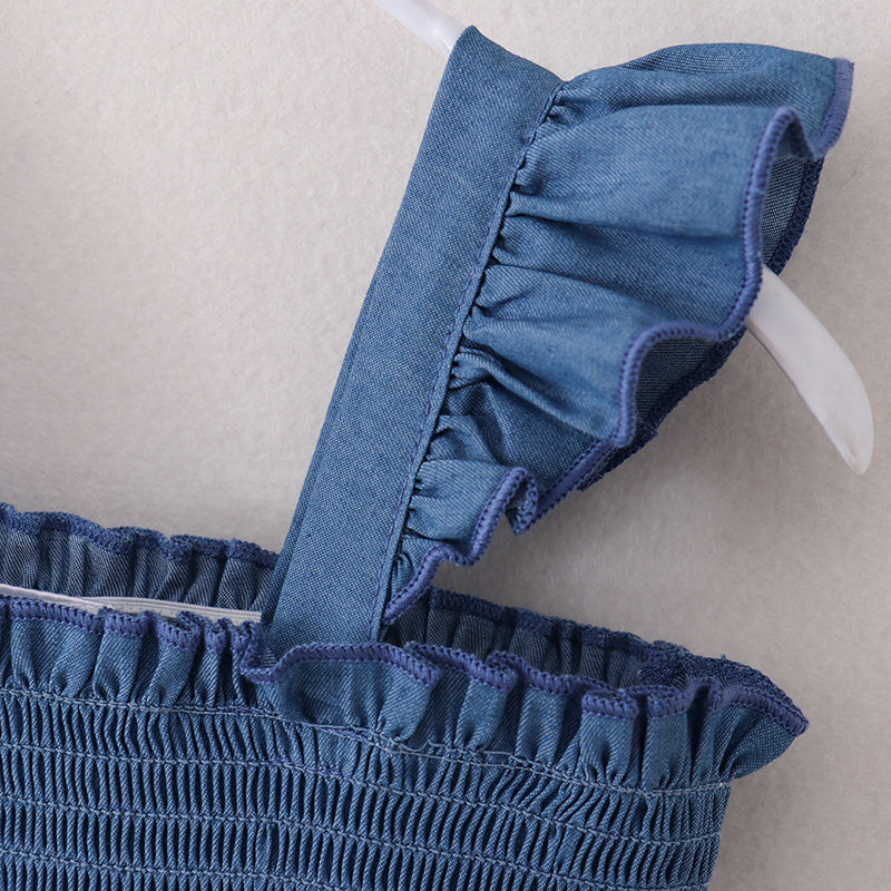 Blue Denim Smocked Dress