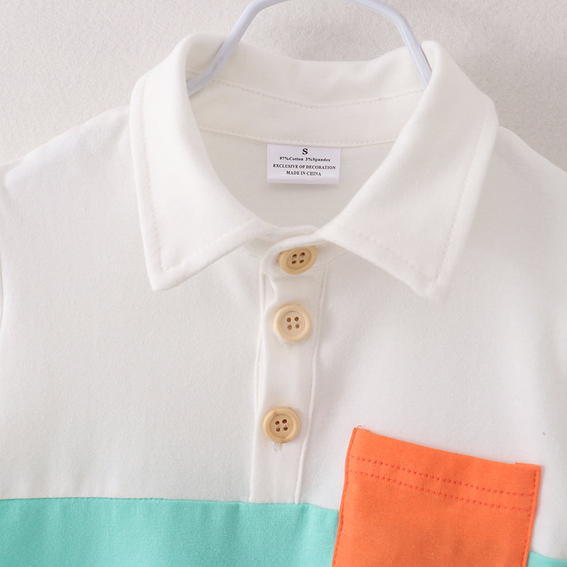 Boys White Mint Cotton Button Down Shirt