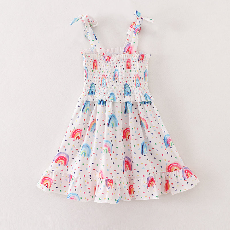 Rainbow Smocked Strap Dress