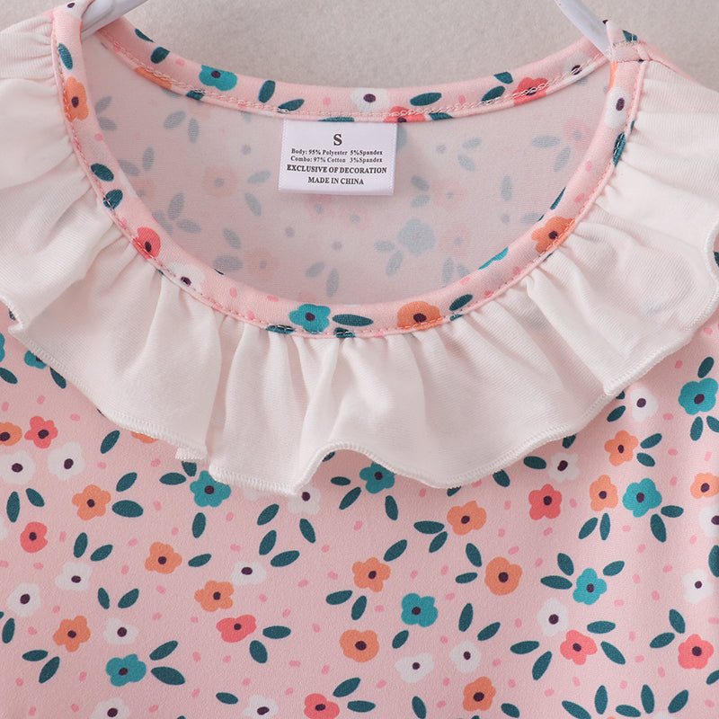 Pink Floral Peach Embroidery Dress