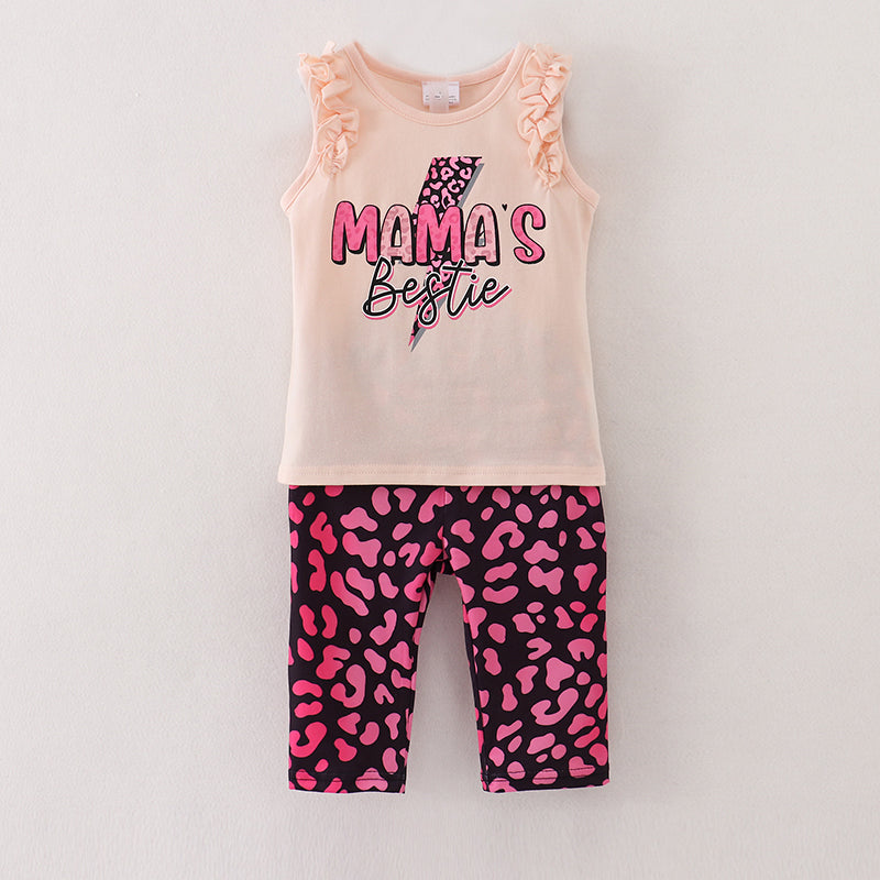 Mama's Bestie Leopard Capris Set