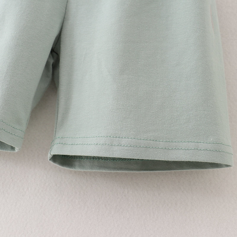 Boys Stripe Sage Green Stripe Shorts Set