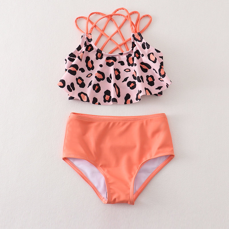 Orange Leopard Mommy & me2 Pcs Swimsuit