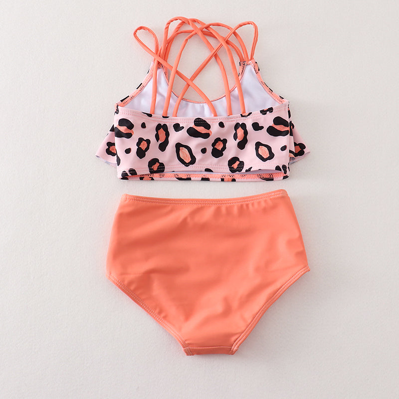 Orange Leopard Mommy & me2 Pcs Swimsuit