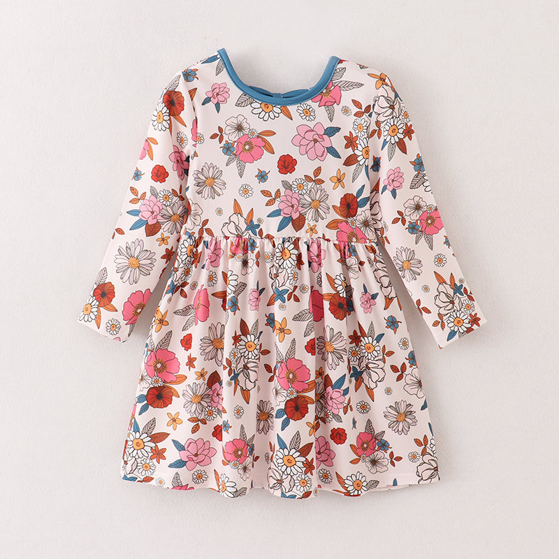 （In Stock E3-4-1）Girls Floral Print Dress