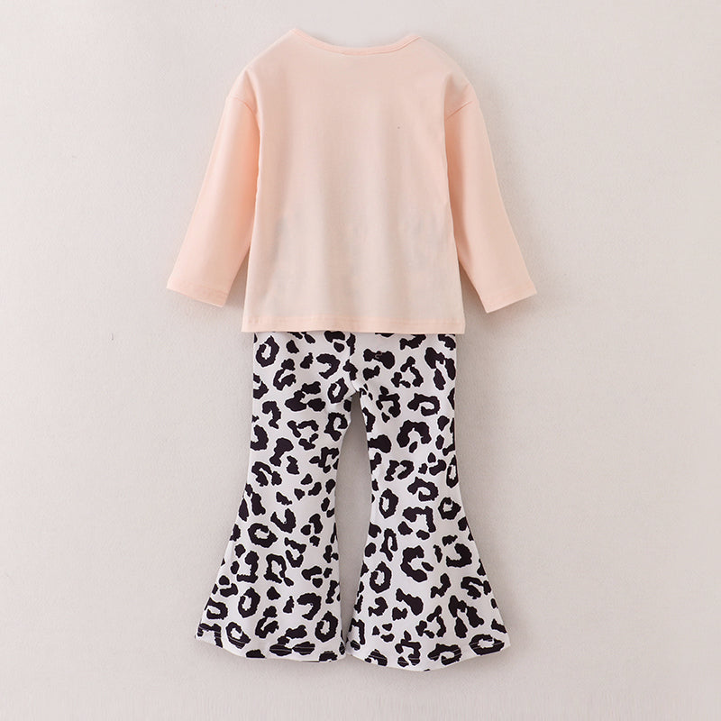 （In Stock E5-3-1）Girls Leopard Print Outfit Set