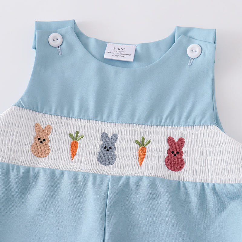 Easter BOYS Bunny Smocked Embroidered Romper