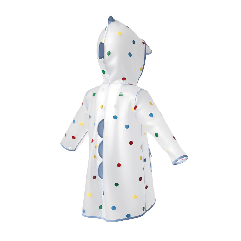 （Pre Order）Clear Shark Color Polka Dot Raincoat for Kids