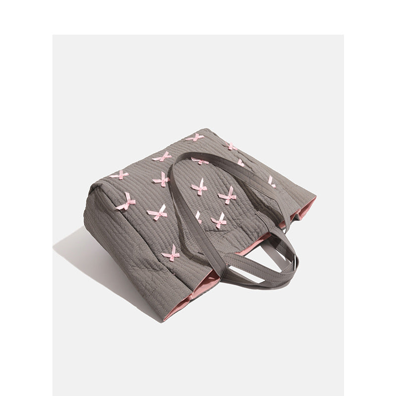 （Pre Order）Mommy and Me Pink Bow Canvas Tote Bag