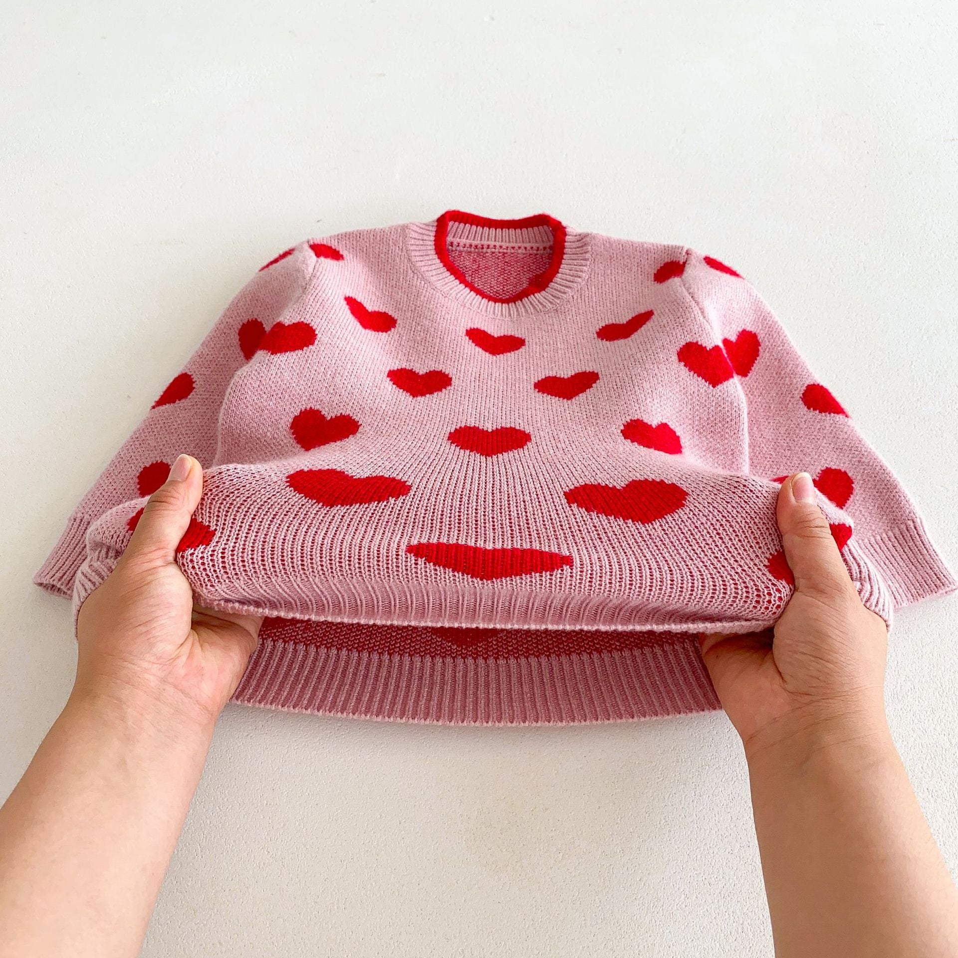 （Pre Order）Girls Valentine's Day Love Jacquard Sweater