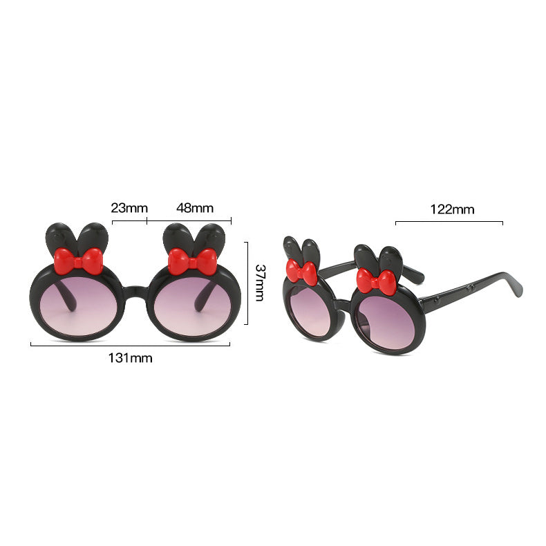 （Pre Order）Kids Trendy Bunny-shaped Round Frame Sunglasses