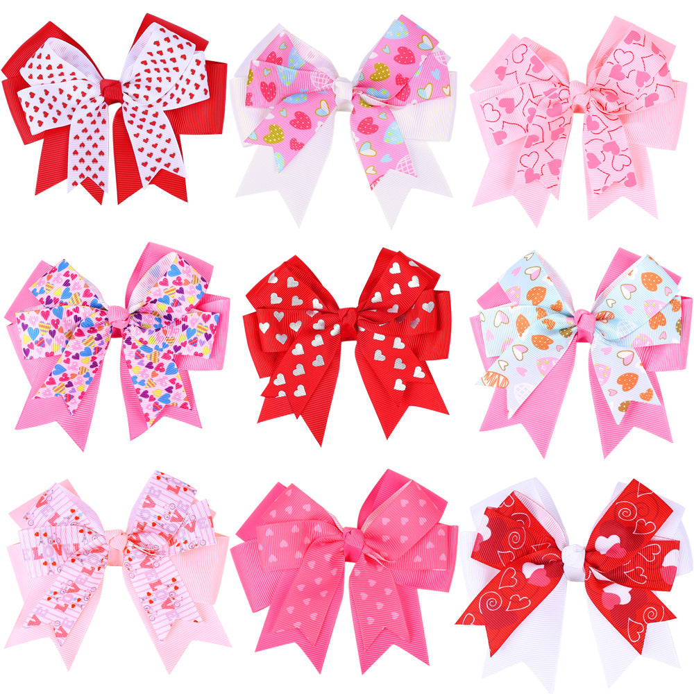 （Pre Order）Girls Valentine's Day Bow Hair Clip