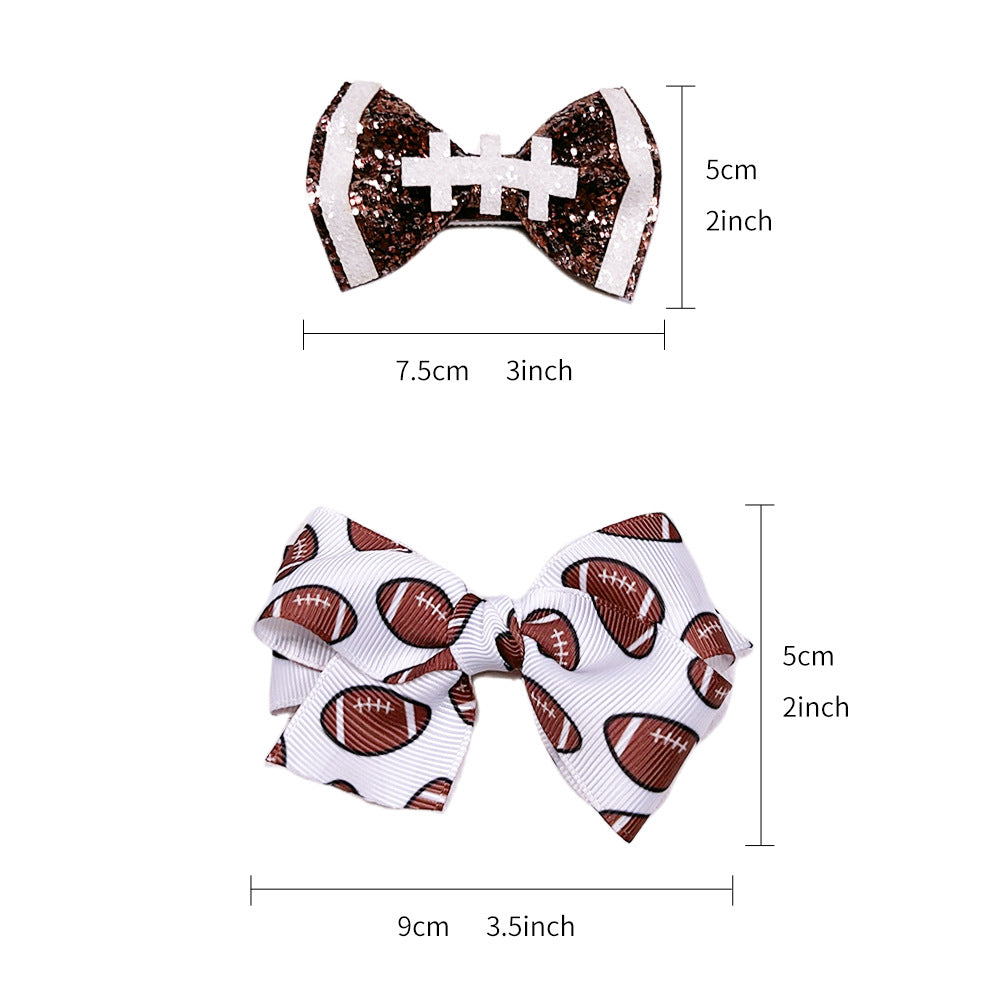 （Pre Order）Girls Football Bow Hair Clip