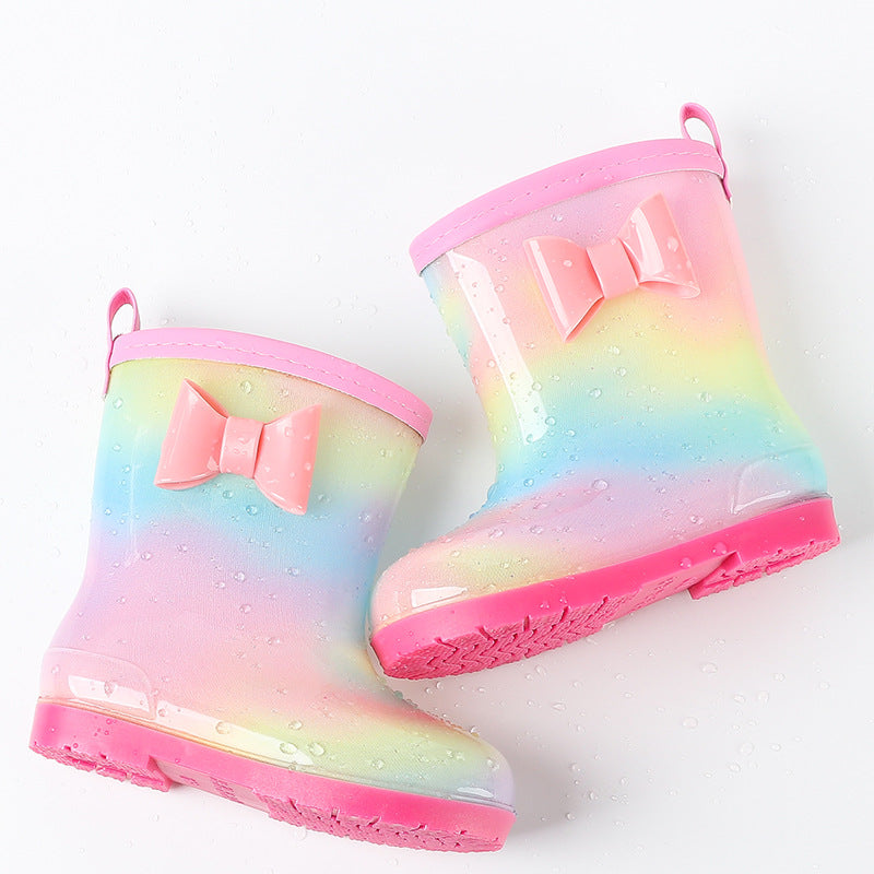 （Pre Order）Girls Stylish Rainbow Rain Boots