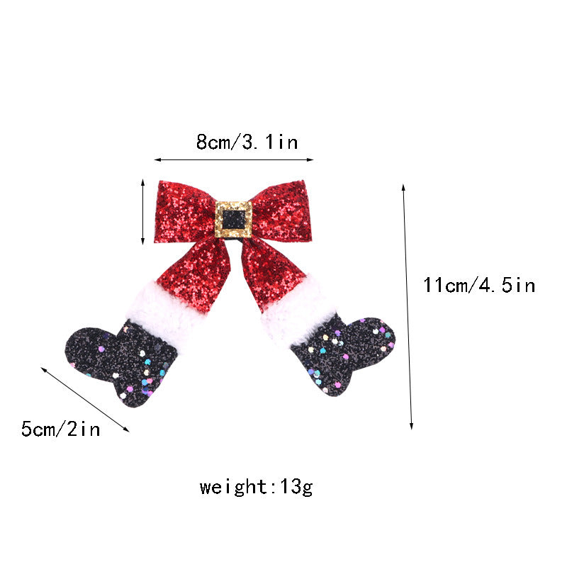 （Pre Order）Girls Christmas Bow Hair Clip