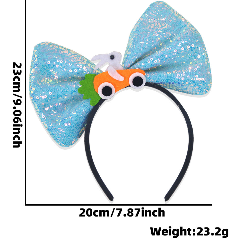 （Pre Order）Girls Easter Cartoon Sequin Bow Headband