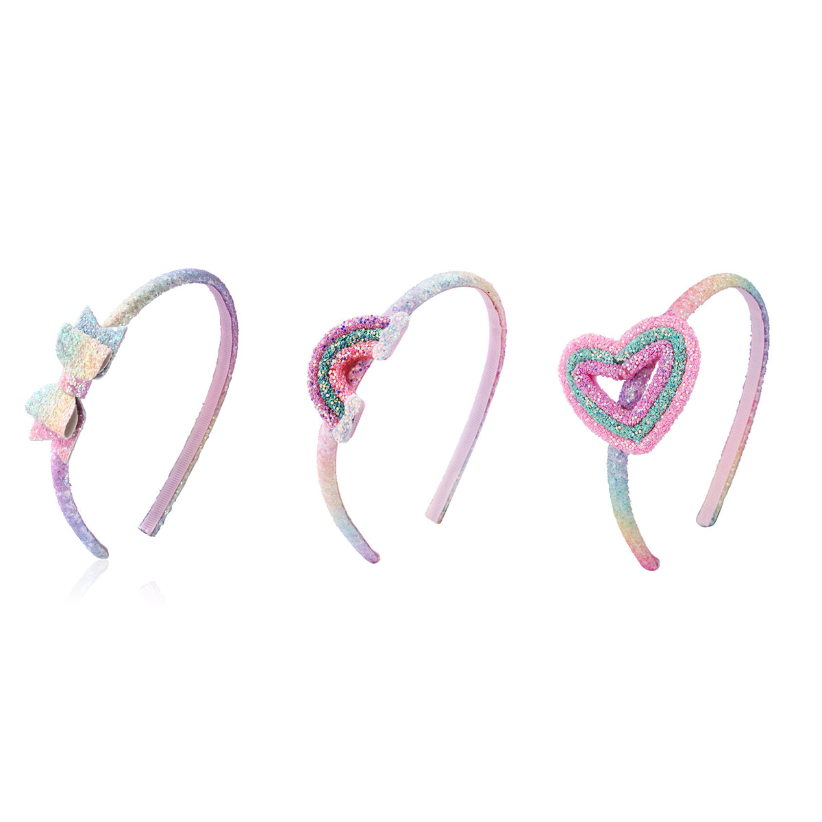 （Pre Order）Girls Gradient Rainbow Heart Bow Headband