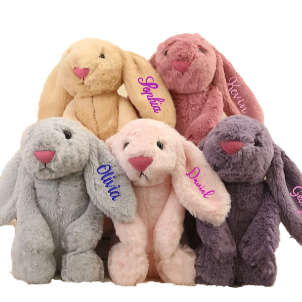 （Pre Order）Personalized Bunny Plush Toy with Embroidered Name - Custom Easter Gift for Kids