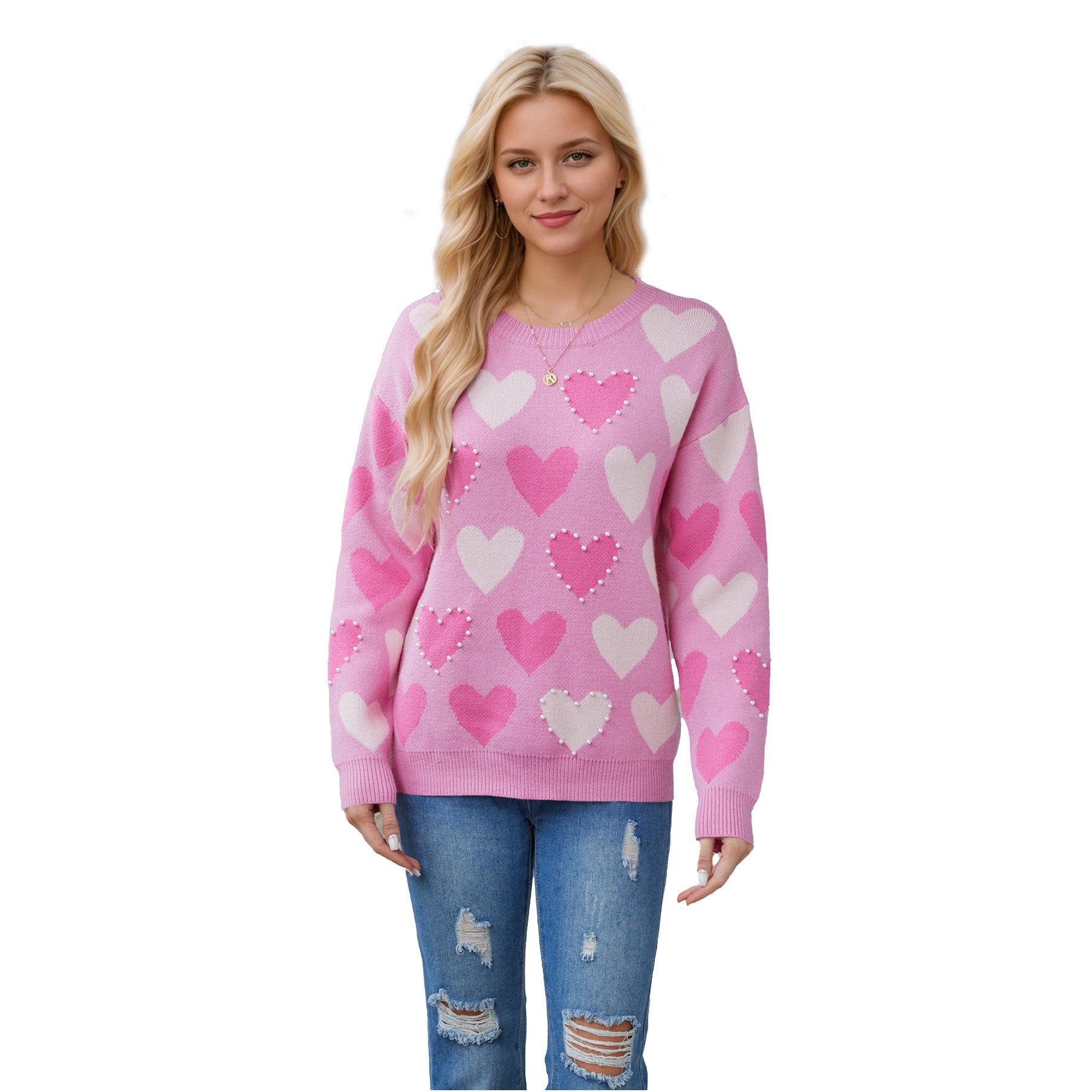 （Pre Order）Adults Valentine's Day Love Knit Crew Neck Sweater