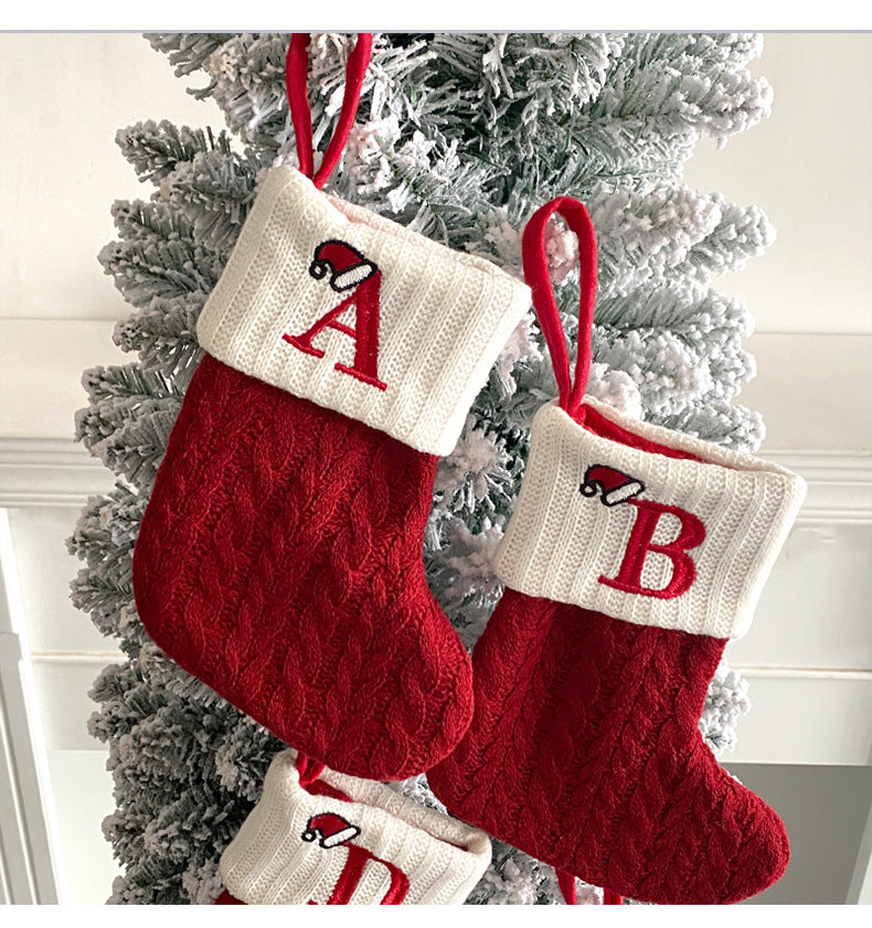 （Pre Order）Red Letter Wool Christmas Stocking Pendant