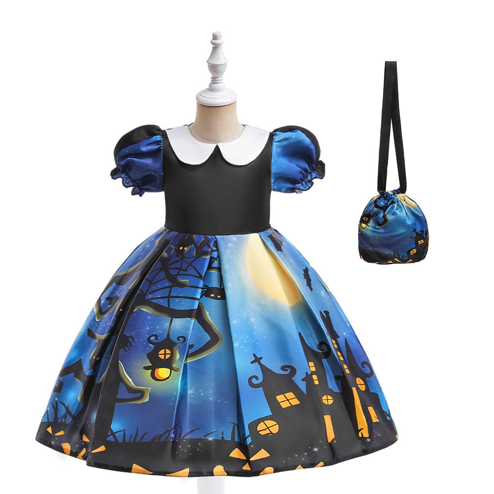 （Pre Order）Girls Halloween Costumes Dress With Bag