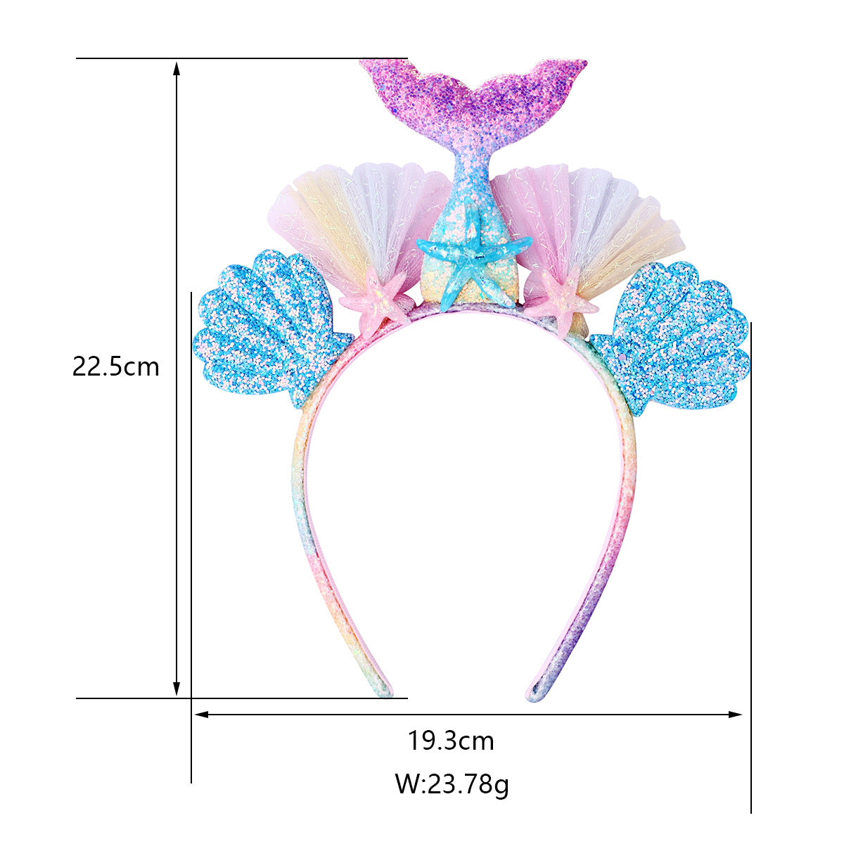 （Pre Order）Girls Rainbow Kitty Mermaid Headband