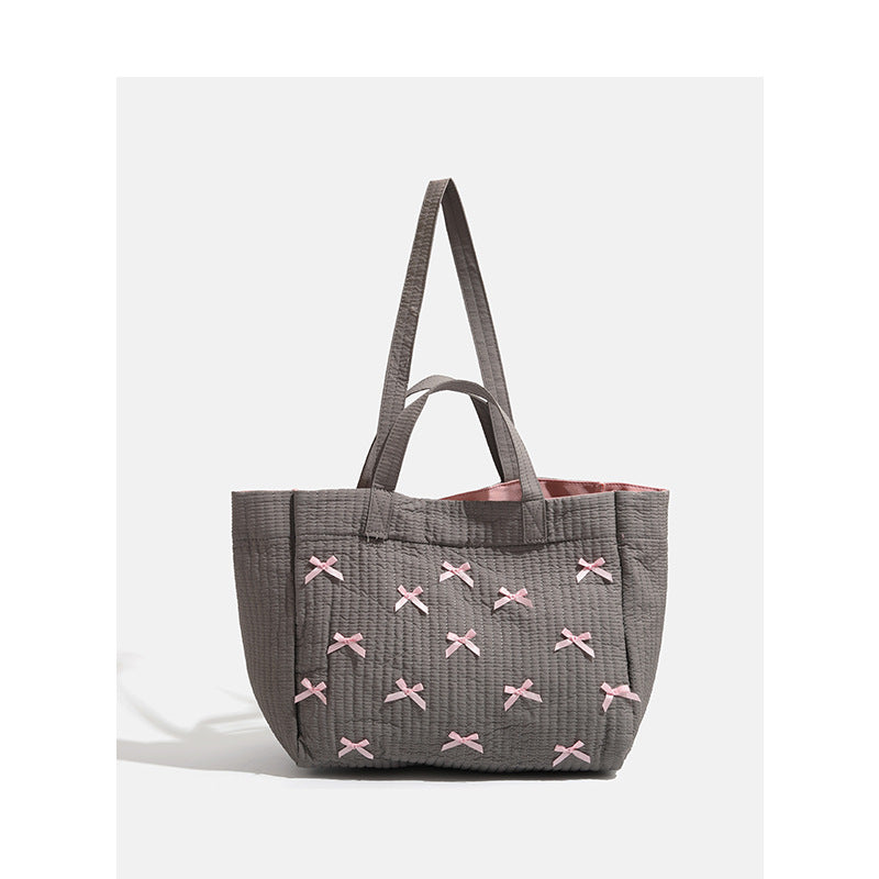 （Pre Order）Mommy and Me Pink Bow Canvas Tote Bag