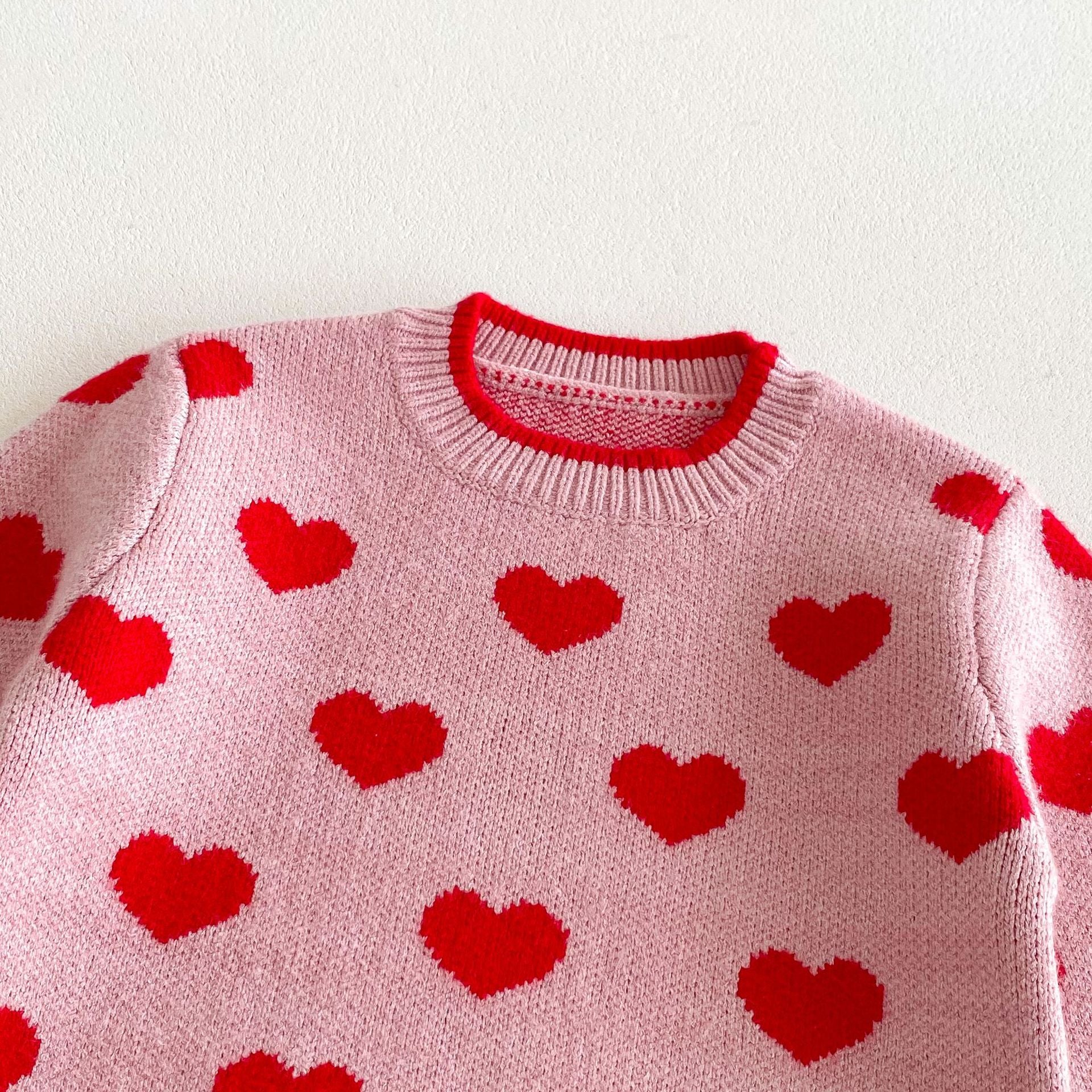 （Pre Order）Girls Valentine's Day Love Jacquard Sweater