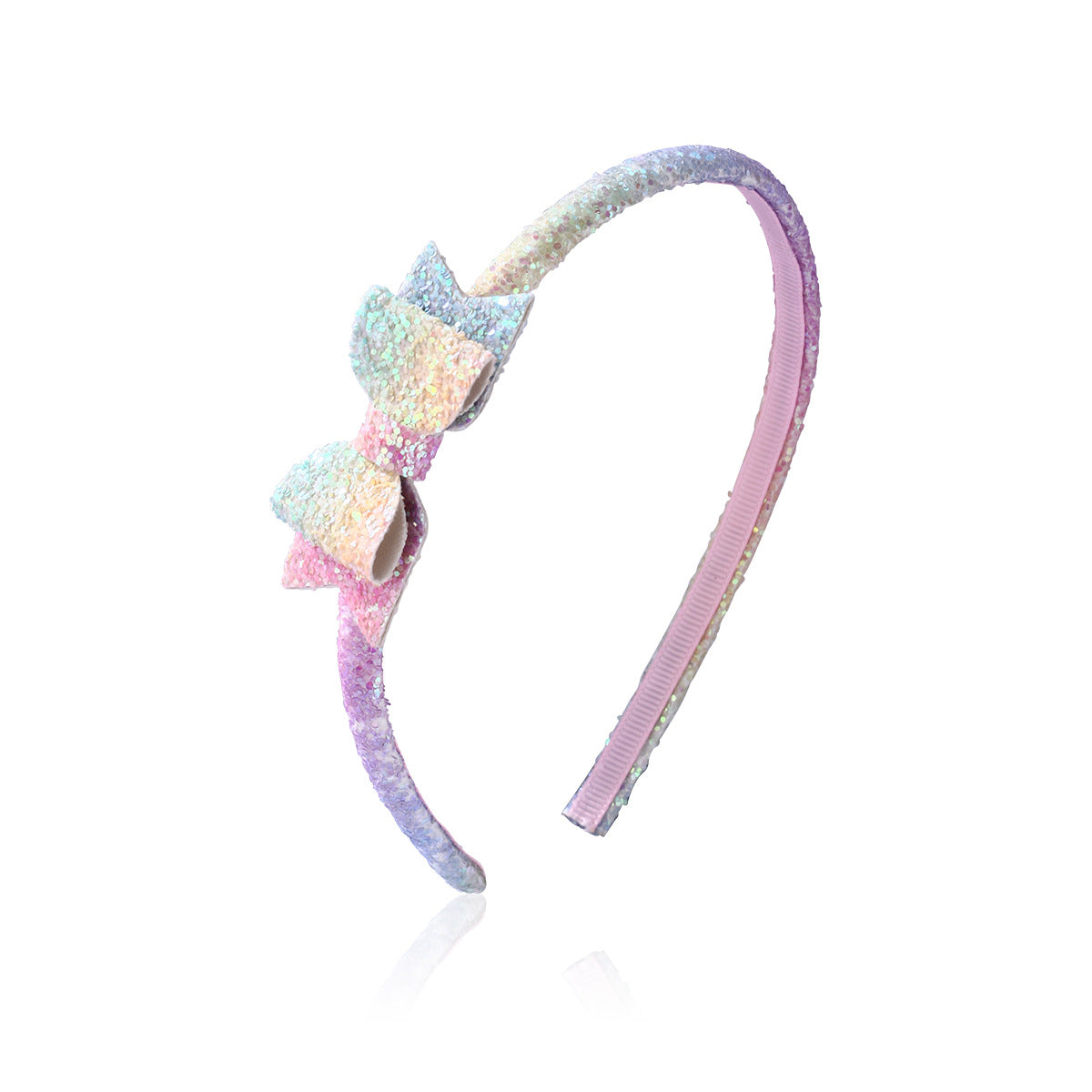 （Pre Order）Girls Gradient Rainbow Heart Bow Headband